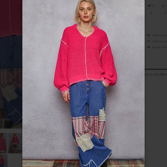 POL “ Chantel “ POL Chenille Sweater with Stitch Detail - Picture 6 of 6